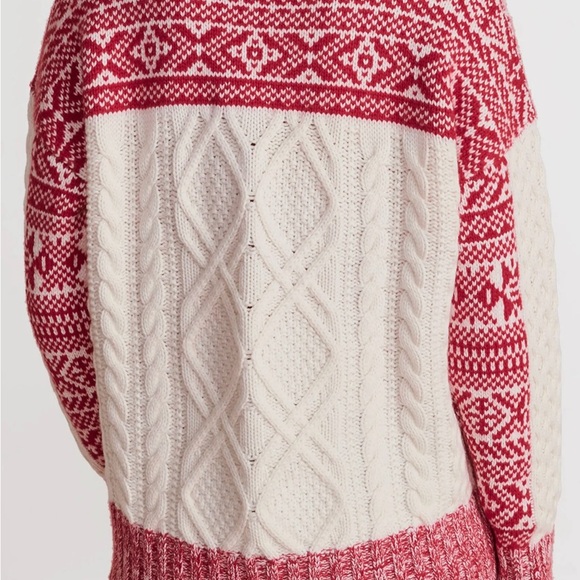 Vineyard Vines Chunky Fair Isle Mock Neck Merino Wool & Cashmere Blend Sweater - Picture 3 of 8